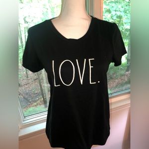 RAE DUNN SZ.S Short sleeve‎ black shirt